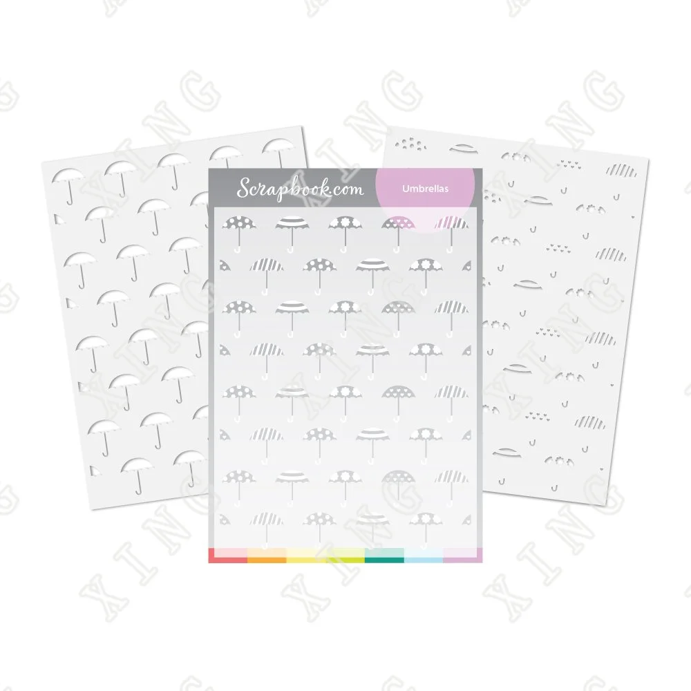 

Umbrellas 6x8 Production Stencil 2022 Spring New Layered Set Handmade Diy Painting Scrapbook Coloring Embossed Album Decoration