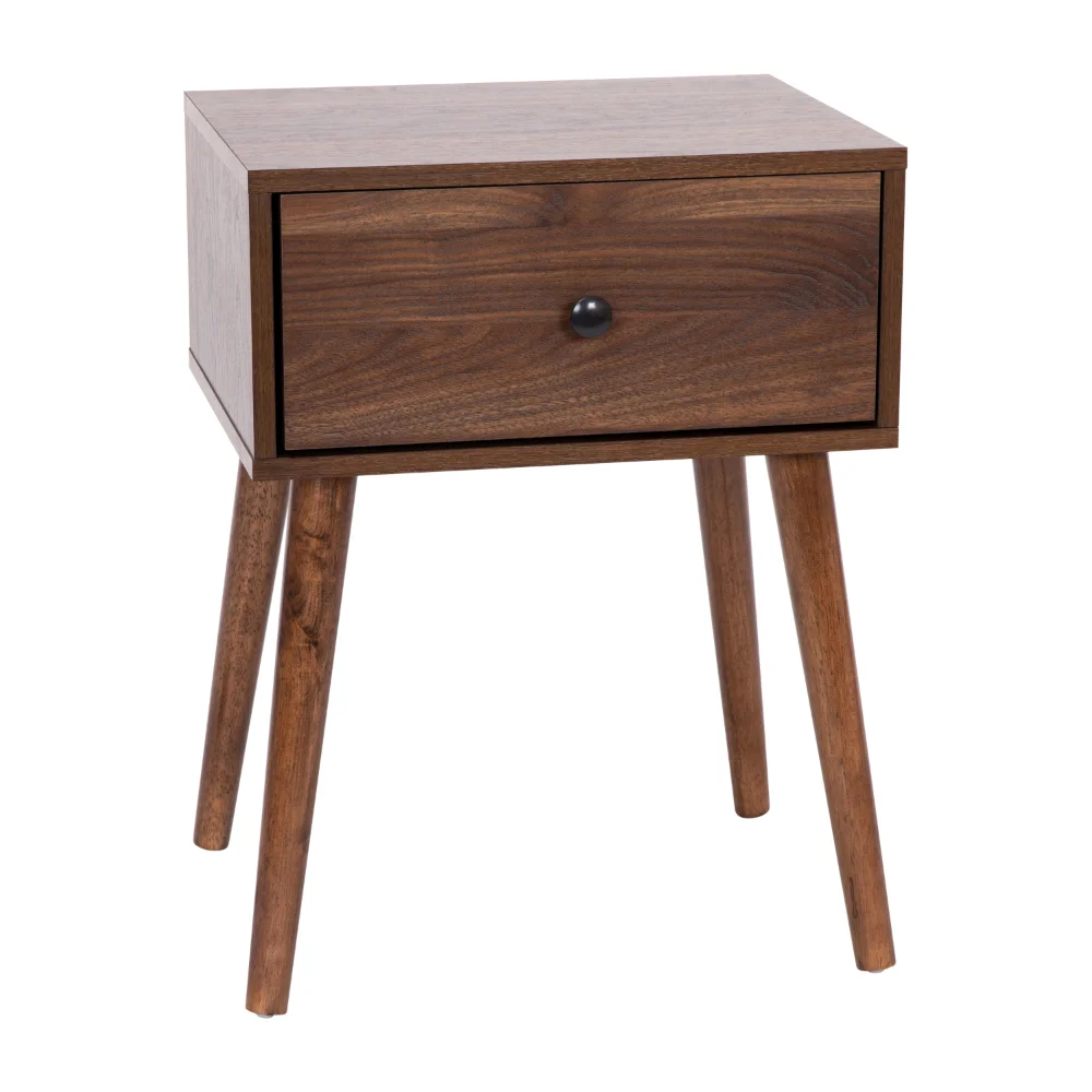 

Furniture Hatfield Collection Midcentury Nightstand, Dark Walnut