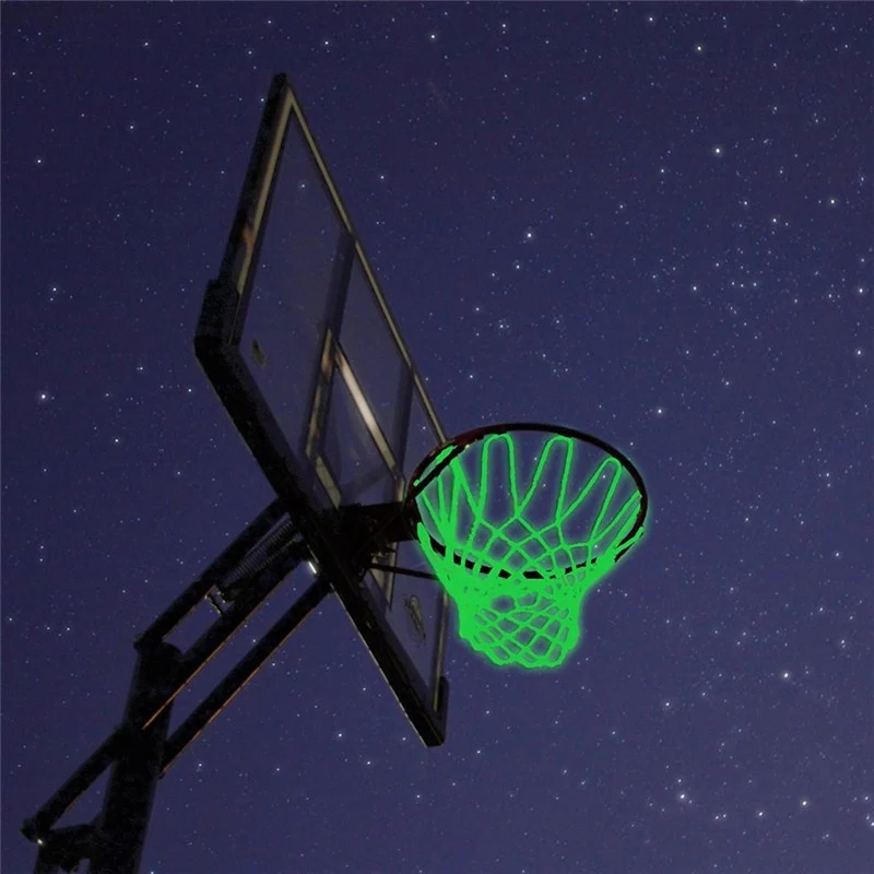 

1pc Braided Nylon Glowing Light Luminous Basketball Net Night Kids Beginner Outdoor Indoor Shooting Training Sports Supplies