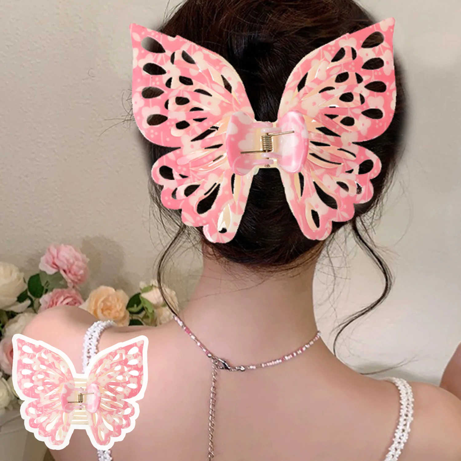 

1pc Oversized Large Hollow Butterfly Grab Clip Hairpin Cute Korea Fairy Head Accessories For Women Girl Party Jewelry Hair Claws