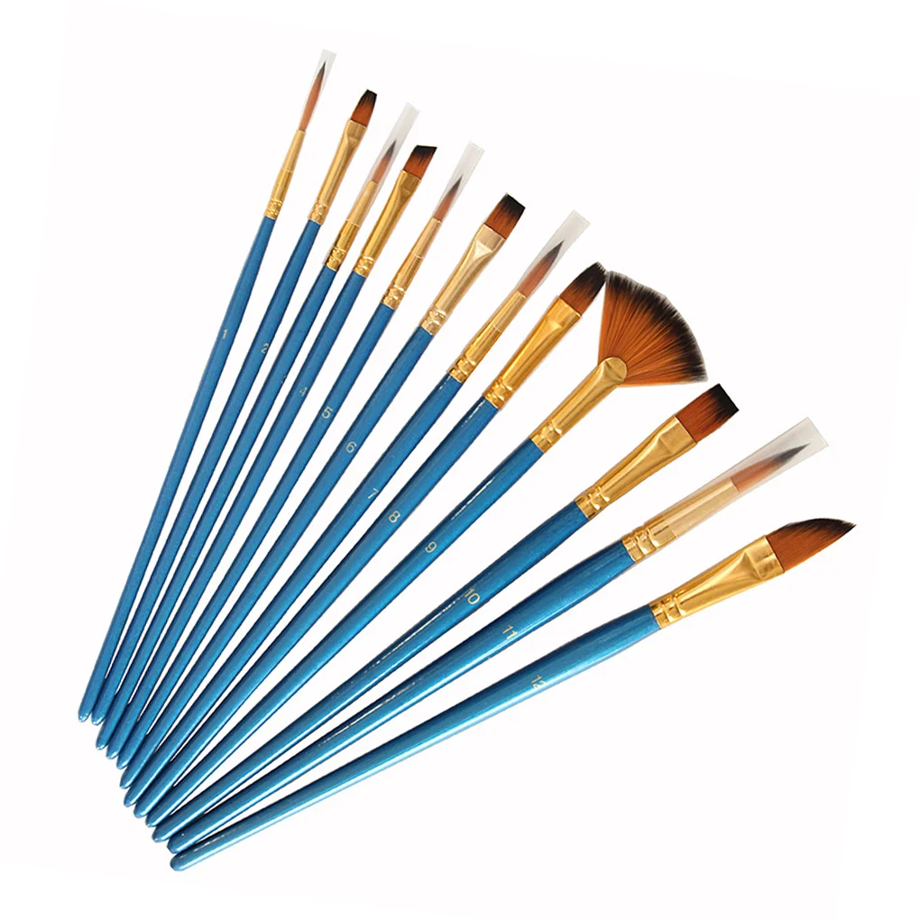 

1/2/3/5 Paint Brushes Nylon Hair Watercolor Painting Drawing Art Pens Learning Portable Educational Stationery Blue