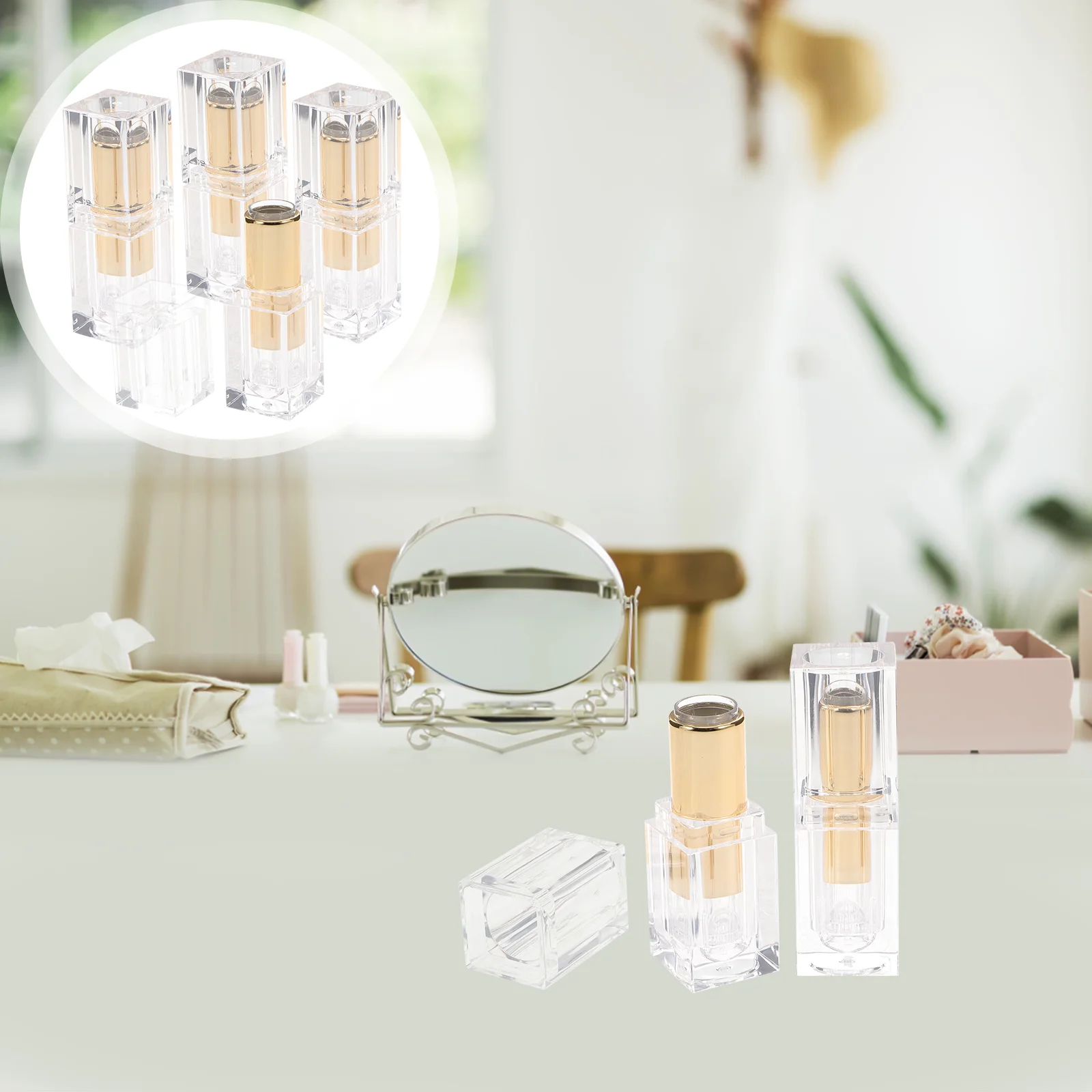 

Lipstick Empty Tube Refillable Tubes DIY Case Balm Container Cream Mini Plastic Containers