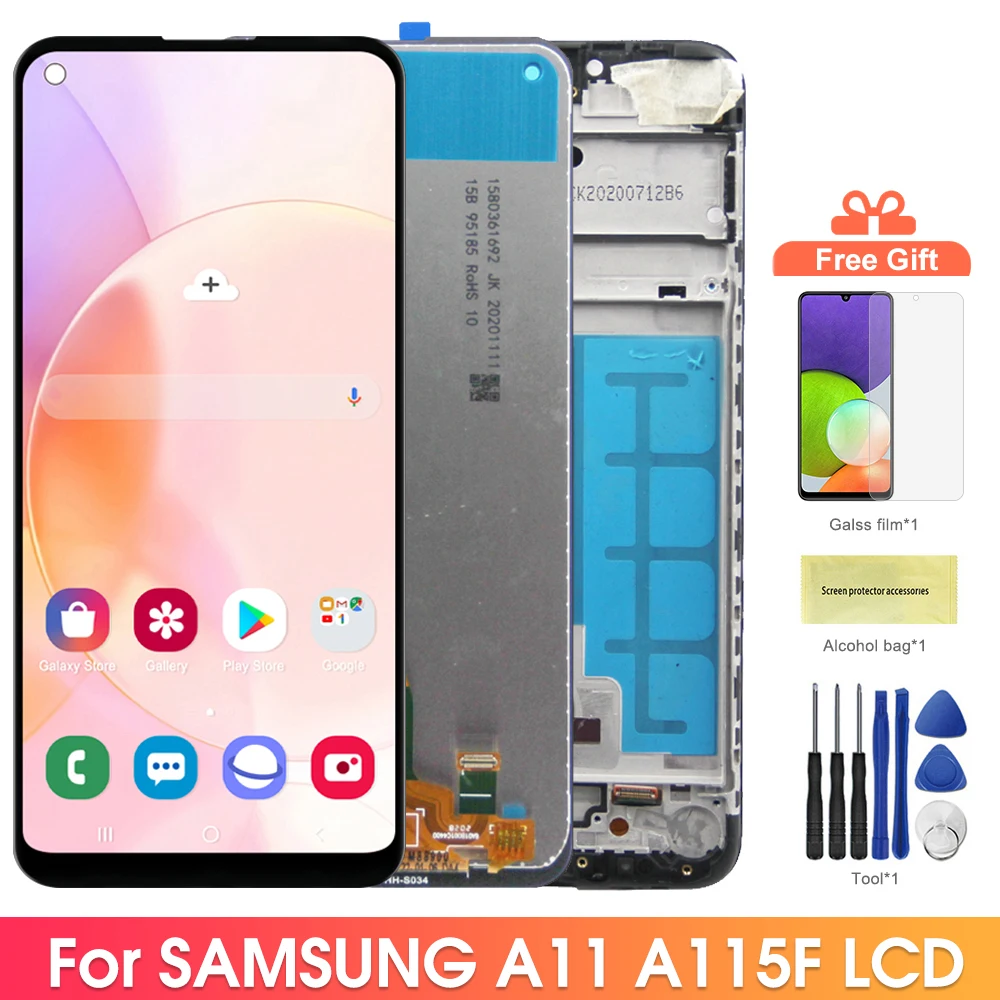 

6.4'' A11 Display Screen With Frame, for Samsung Galaxy A11 A115 A115F/DS A115F Lcd Display Touch Screen Digitizer Replacement
