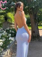 oeing flower print slip sleeveless backless slim sexy maxi dress 2022 spring women elegant streetwear party clothing concise