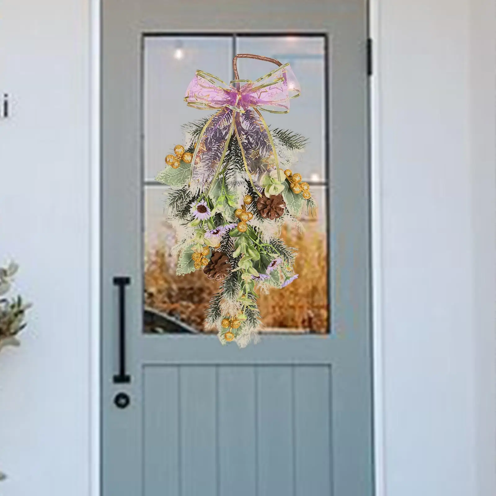 

Рождественский висячий дверной венок, настенное украшение для фермерского дома