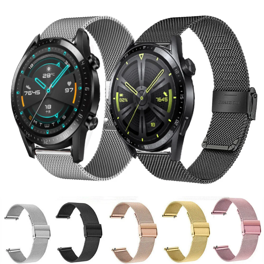 

20/22mm Milanese Wrist Bracelet For Huawei GT 2 GT 3 42mm 46mm/GT 2 Pro Runner Watch Band For Honor Magic 2 Quick Release Strap