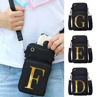 unisex mobile phone case bag for iphone xs pro max huawei xiaomi universal shoulder pouch initial name pattern women package