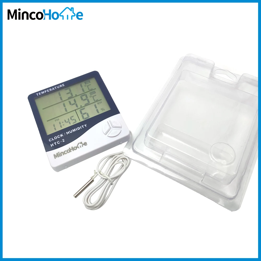 

Electronic Digital Temperature Humidity Meter Support Clock Memory Indoor Outdoor Measuring C/F Conversion Mincohome