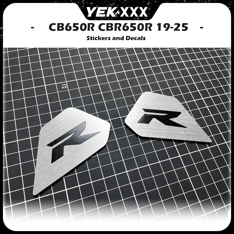 Для Honda CB650R CBR650R (2019-2025) — набор накладок на боковую крышку рамы из нержавеющей стали, включая наклейки с эмблемой R типа R
