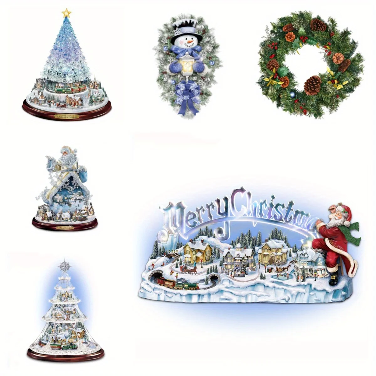 1 шт. Санта-Клаус снеговик рождественская елка вращающаяся скульптура украшения