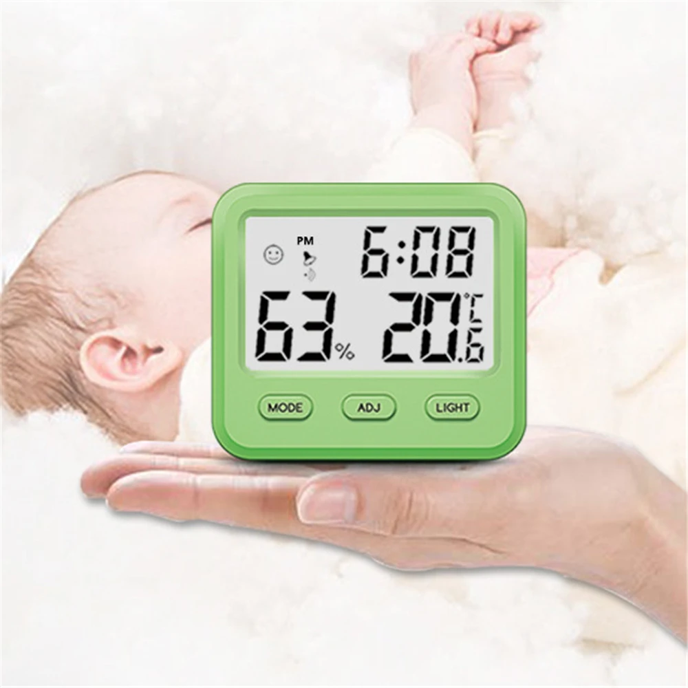 

Термометр гигрометр с режимами ℃/℉ автоматический электронный датчик температуры и влажности Адсорбция/Настольный будильник