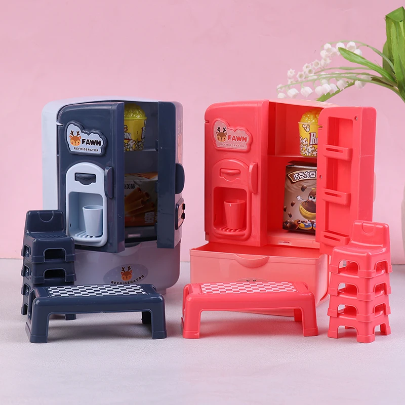 

1:12 Dollhouse Miniature Fridge Refrigerator Furniture Accessories Dollhouse Decor Role Playing For Kids Kitchen Food Toys