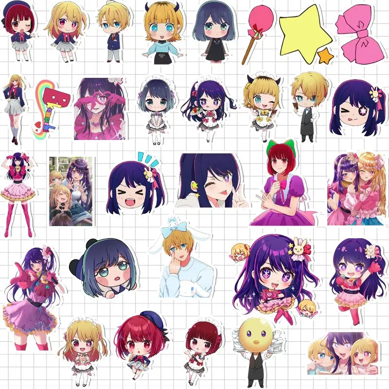 

Oshi No Ko Anime Sticker Hoshino Ai Aqua Ruby Stickers Kawaii School Supplies Student Stationery Ipad Phone Case Cute Decor Gift