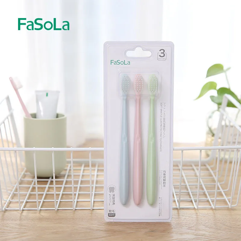 

Youpin 3pcs/lot Massaging Soft Bristle Toothbrush Small Oval Brush Head Fine Tooth Cleaning Elastic Toothbrush