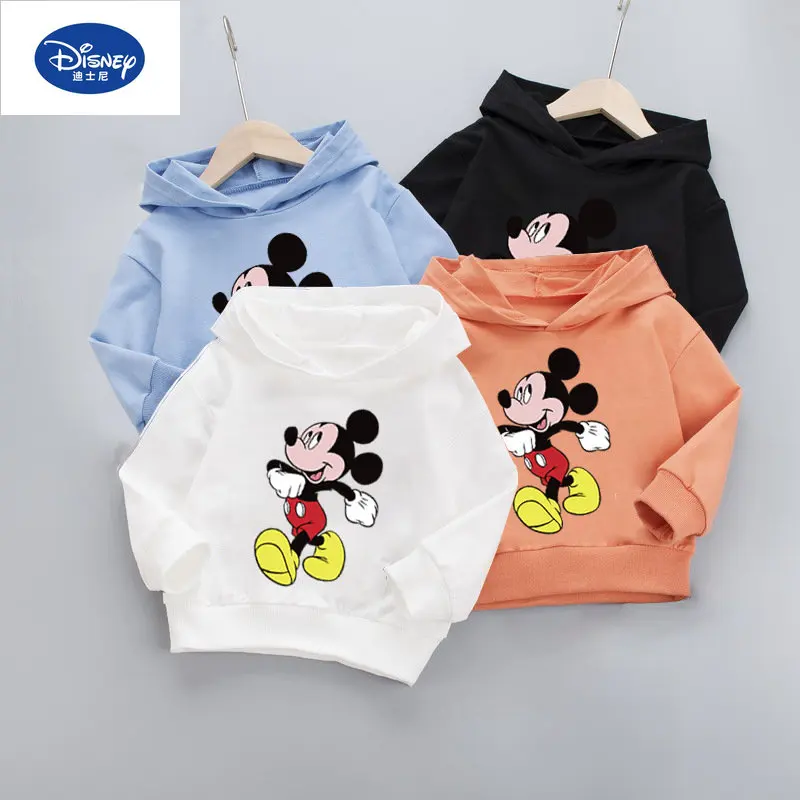 Disney Mickey Mouse Children Clothing Spring and Summer New Children Hooded Sweater Baby Long Sleeve Cartoonbottoming Shirt