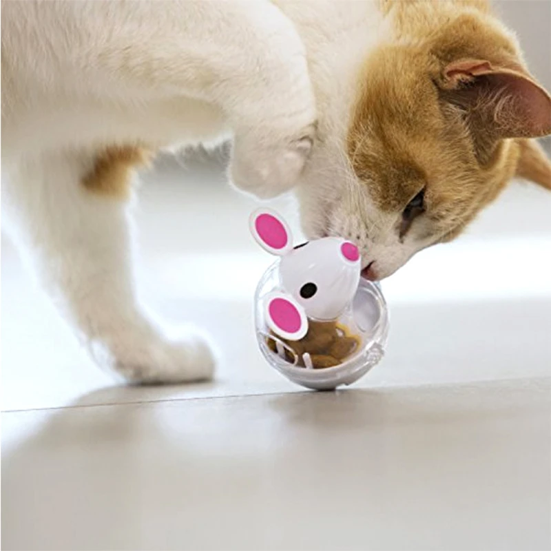 

Food Leakage Tumbler Feeder Treat Ball Cute Little Mouse Toys Interactive Toy for Cat Food Slow Feeding Pet Toy Supplies