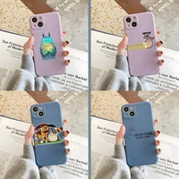 cute my neighbor totoro phone case gray and purple for apple iphone 12pro 13 11 pro max mini xs x xr 7 8 6 6s plus se 2020 cover