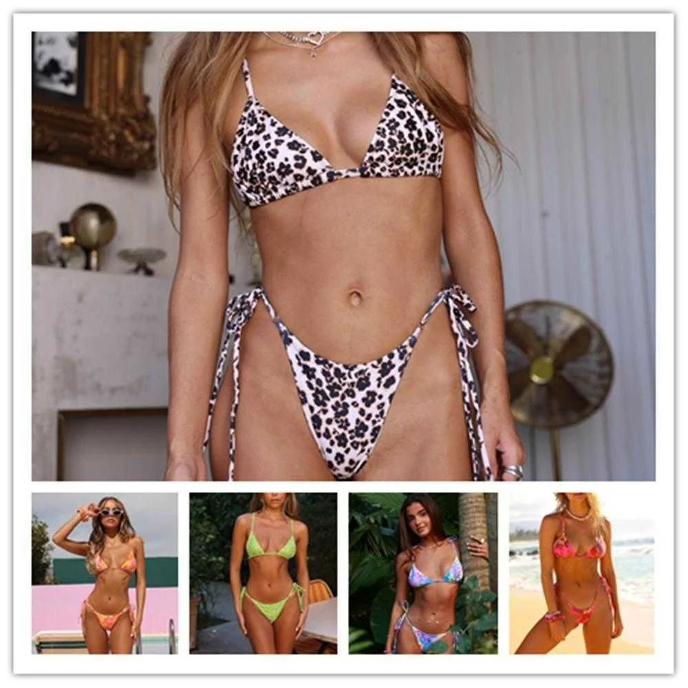 

Женский раздельный купальник с леопардовым принтом