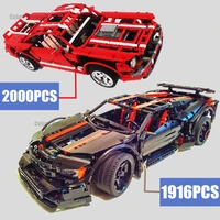 new 2000pcs assassin x19 moc forded racing car mustanged technical model building block bricks toy gift kid city diy birthday