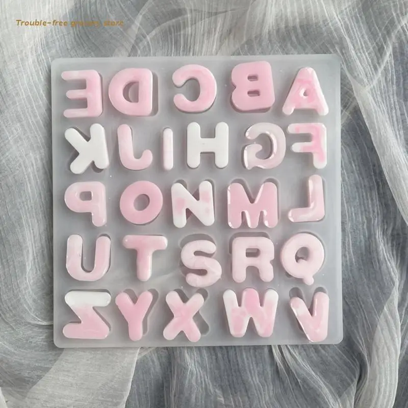 

Resin Casting Silicone Mold Medium Alphabet Keychain Pendant Jewelry Mould