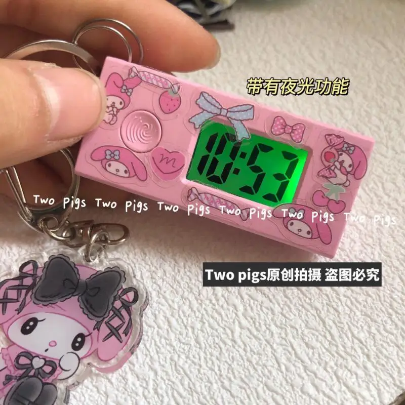 Милые светящиеся часы Hello Kitty Kuromi Melody электронные для студентов милые компактные