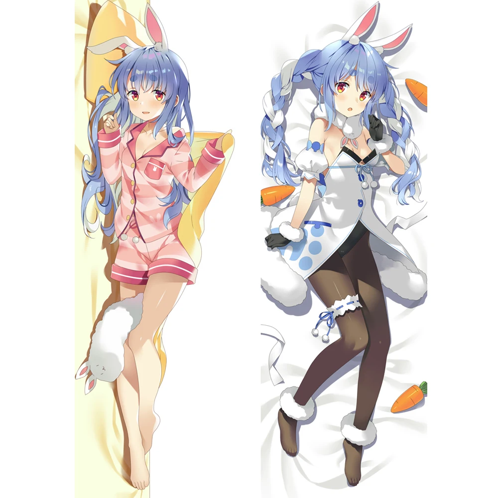 

Hot VTuber Rabbit Usada Pekora Dakimakura Hugging Body Pillow Case Two-Sides Printed Pillow Cover Home Bedding Gifts