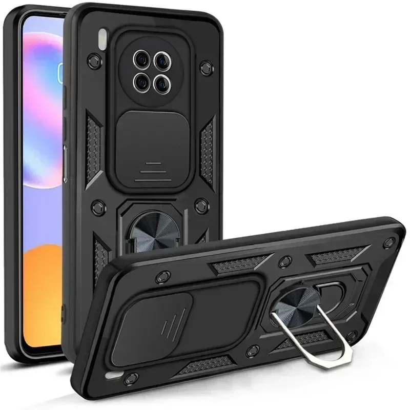 For Huawei Y9A Case Shockproof Armor Finger Holder Magnetic Metal Ring Cases Y9a 2020 FRL-22 FRL-23 Y 9A Y9 A Cover