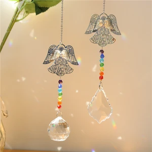 Crystal Sun Prisms Glass Chandelier Solar Hummingbird Owl Wind Chimes Rainbow Chaser Hanging catcher Curtain Pendant Decoration