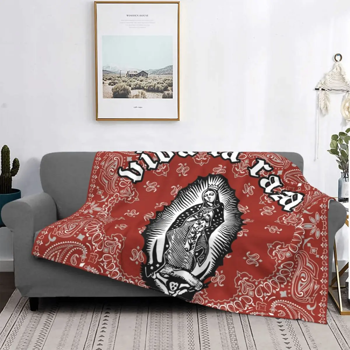 

Our Lady of Guadalupe Throw Blanket Warm Flannel Catholic Virgin Mary Blankets for Bed Sofa Couch Quilt Religion Souvenir Gifts