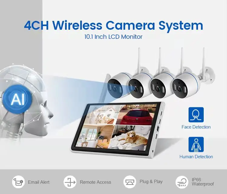 ESOE наружная 3 Мп 2 МП Wifi сетевая идентификация 4 канала 8 каналов беспроводной
