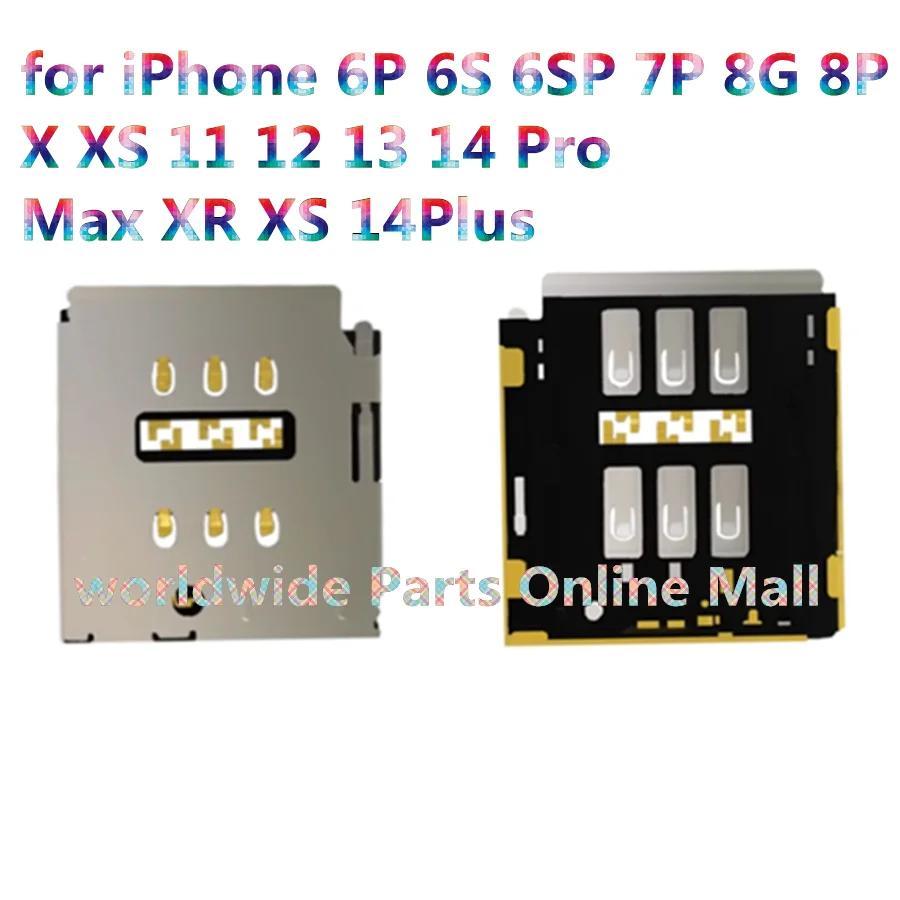 10 шт. встроенный слот для карт iPhone 6P 6S 6SP 7P 8G 8P X XS 11 12 13 14 Pro Max XR 14Plus