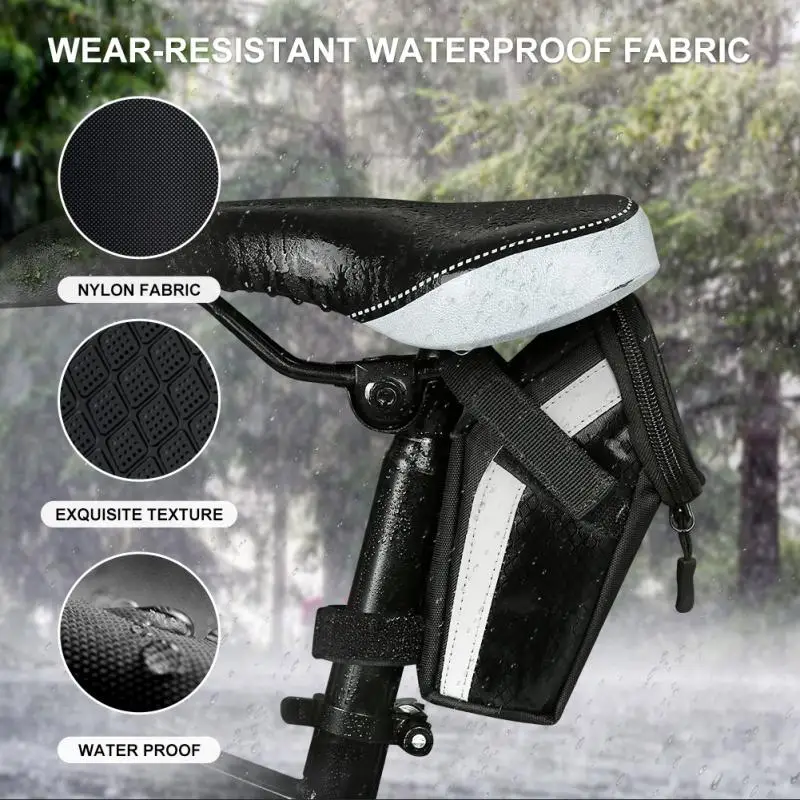 

Nylon Bicycle Tail Bag Cycling Seat Tail Rear Pouch Bag Bike Storage Saddle Bag Saddle Accessories Cycling Equipment