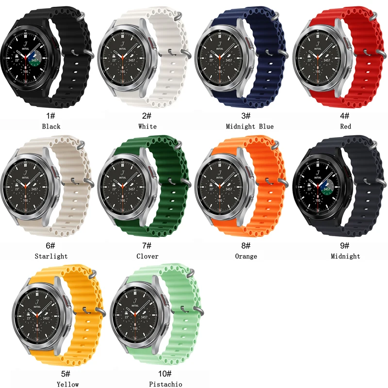 Ocean Starp for Samsung Galaxy Watch 5/5 pro 4 classic 42mm 46mm 45mm 20mm 22mm Silicone band correa galaxy watch 4 44mm 40mm