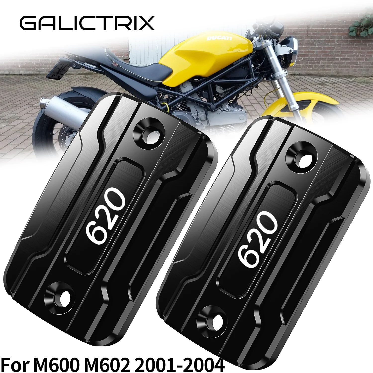 Фото Для DUCATI MONSTER600 MONSTER620 ie M600 M620 Monster 600 620 2001-2004 мотоциклетная передняя крышка бачка тормозной жидкости, масляная крышка с ЧПУ №1