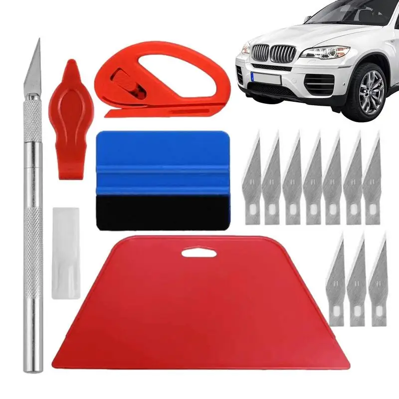 

Car Window Tint Squeegee Tools Kit Car Wrapping Tools Kit Vinyl Scraper Cutter Film Squeegee Window Tint Wrapping Set For Car