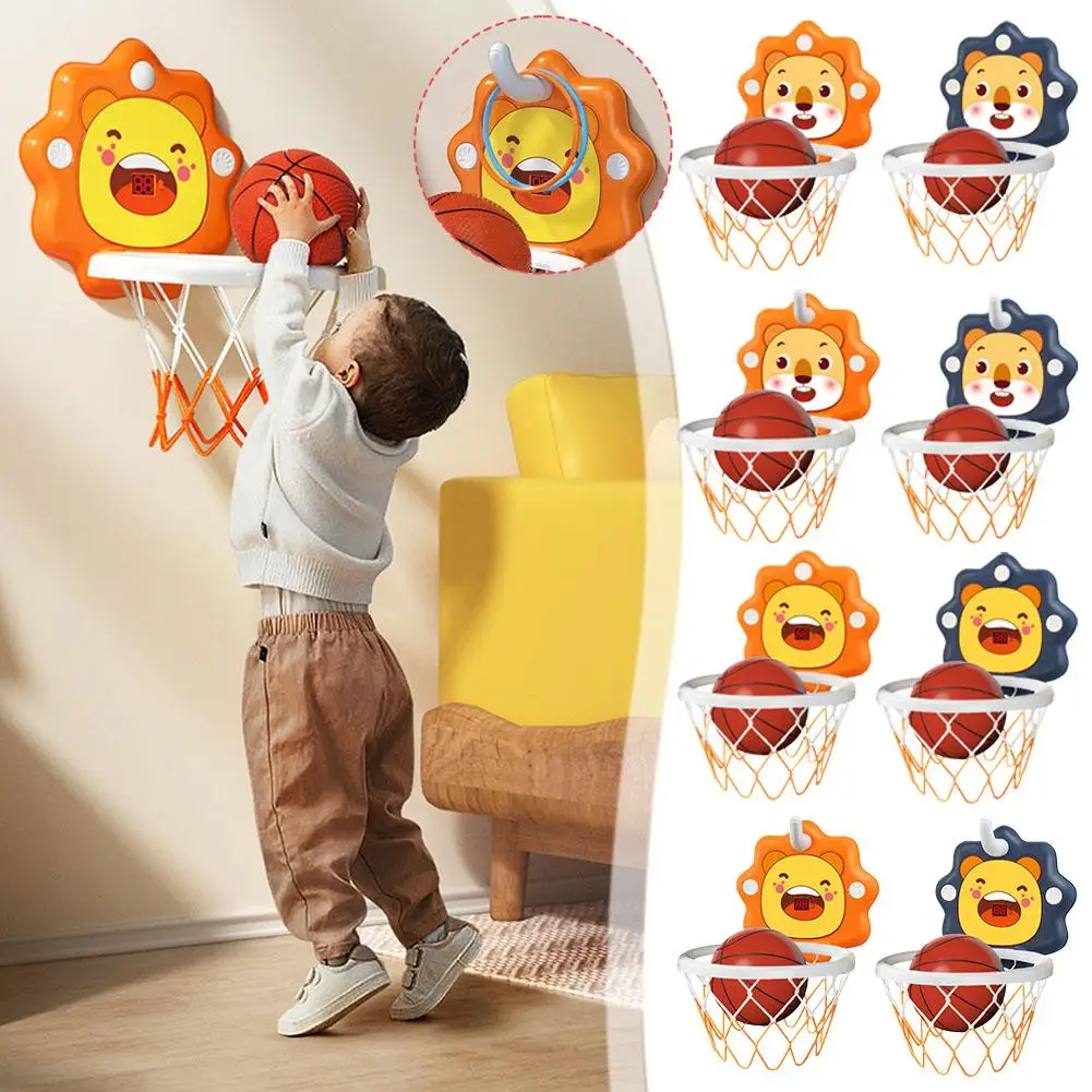 

Мини баскетбольная рама в форме льва игрушка с мячом Спорт дети гол игра в помещении подарки на присоске уличная чашка насос V7p9