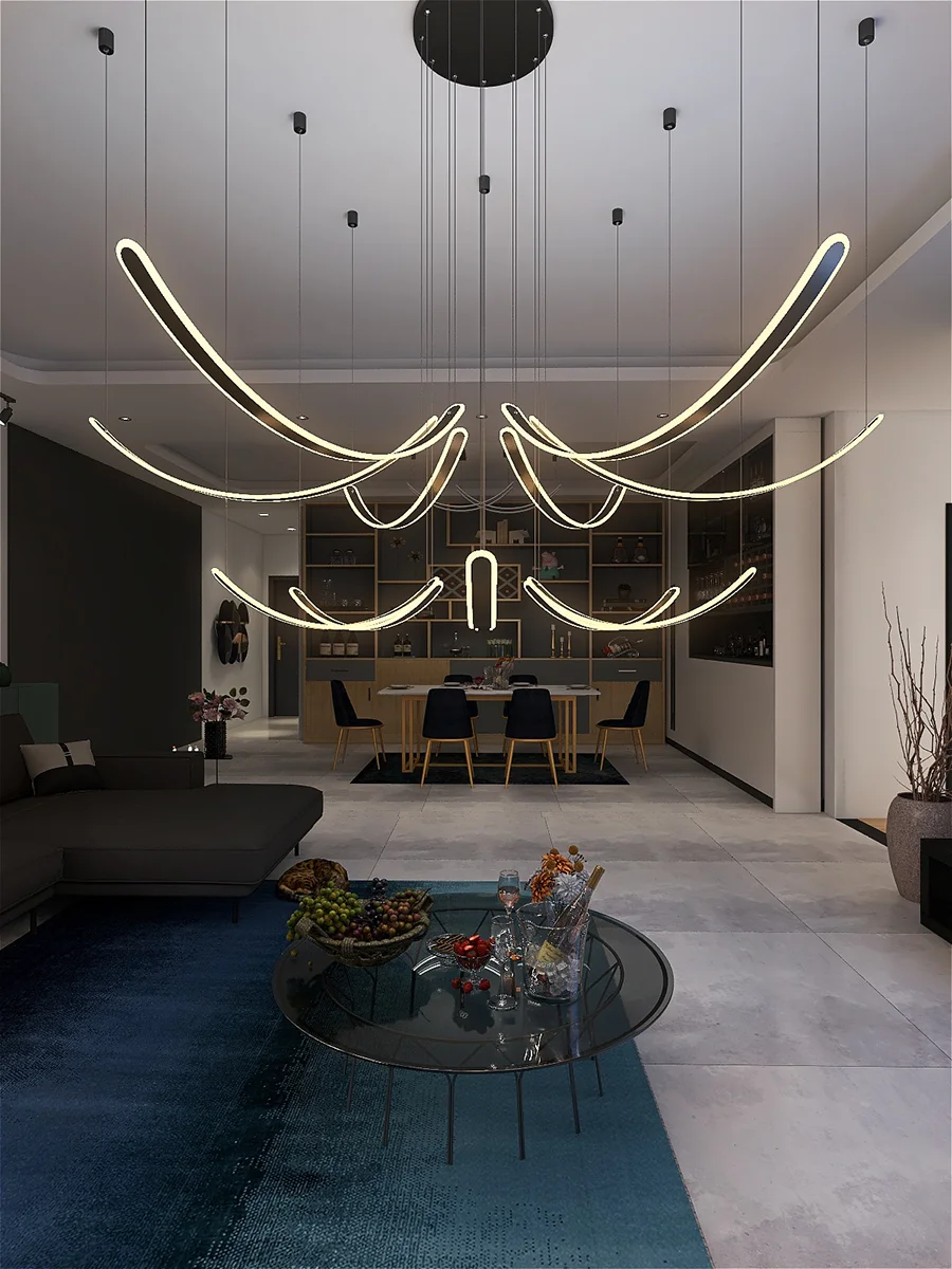 

Modern minimalist new style living room lamp villa duplex building exhibition hall sales department creative chandelier