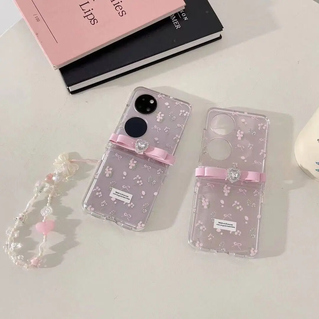 Милый прозрачный чехол для телефона из поликарбоната с цветочным браслетом Для