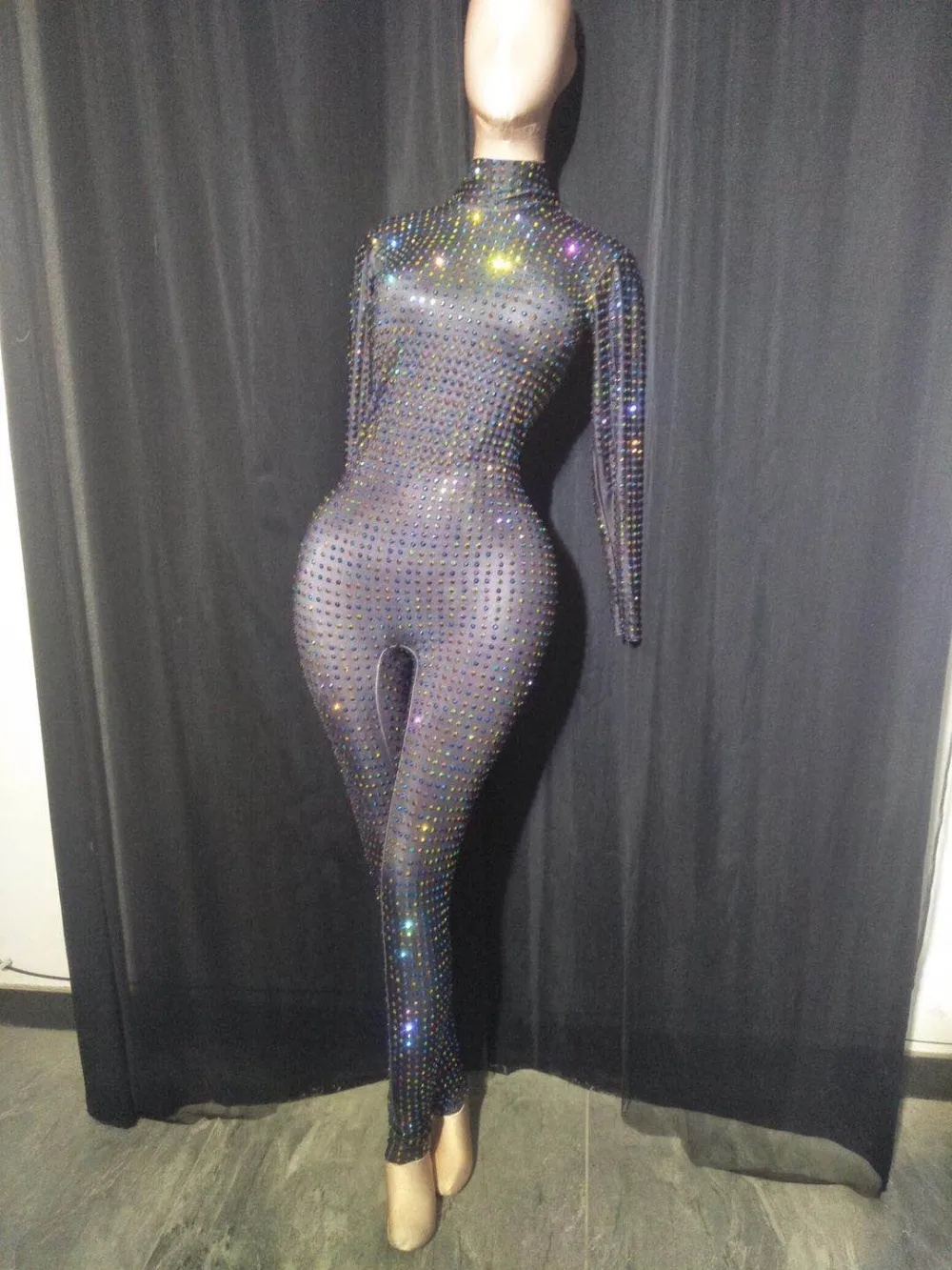 

Женский сексуальный комбинезон разных цветов для вечерние облегающий черный облегающий комбинезон с бисером комбинезон певец танцор Клубные Комбинезоны