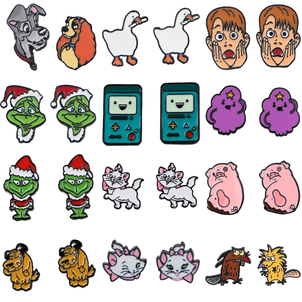 

Anime Icons Cartoon Stud Earrings For Women Stainless Steel Piercing Korea Earring Cool Enamel Jewelry Accessories Girl for Gift