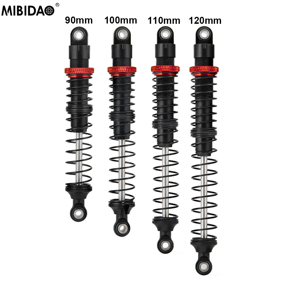 

MIBIDAO 4Pcs Metal Shock Absorber 90/100/110/120mm Oil Damper For 1/10 Axial SCX10 90046 D90 TRX4 Wraith RC Crawler Car