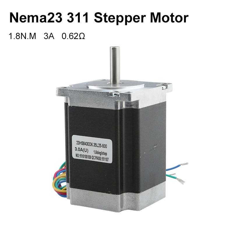 

NEMA 23 NC Stepper Motor 76x56.4mm 3A 1.8Nm D=6.35mm 8mm 4 Pins For CNC Router Engraving Milling Machine