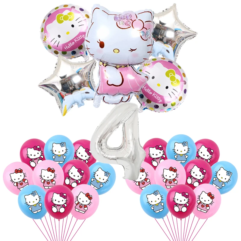 Набор воздушных шаров Hello Kitty для вечерние комплект из 32 с цифрами детского