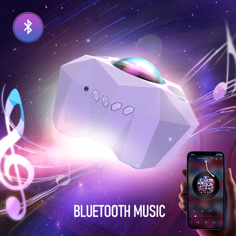 Led Aurora Borealis Moon Galaxy ночные светильники Bluetooth музыка Лазерная Звезда Туманность