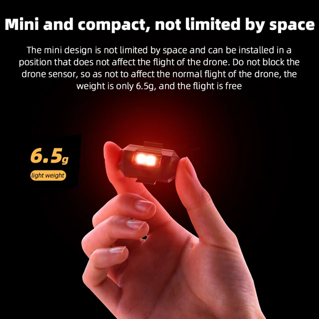 Universal Drone Strobe Lights LED Lamp for DJI Mavic 3/2/MINI 3 Pro/Air2/2S/MINI 2/SE Signal Indicator Turn Lights Strobe Light 5