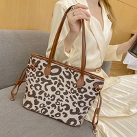 fashion leopard pattern print woman bag tote large ladies shoulder bag