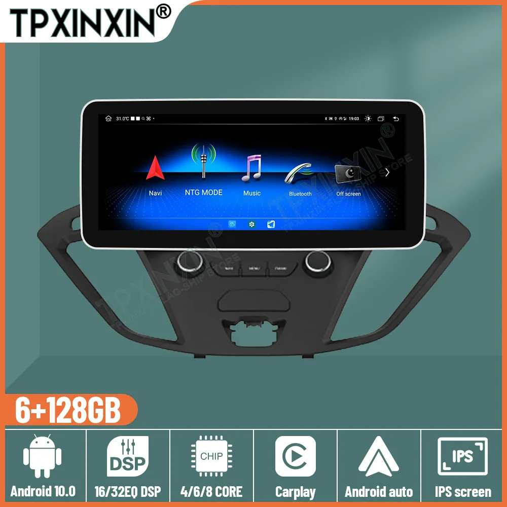 

For Ford Transit 2017-2019 Car Radio Tape Recorder DVD Navigation Android Tesla Style Screen Stereo Auto Multimidia Video Player