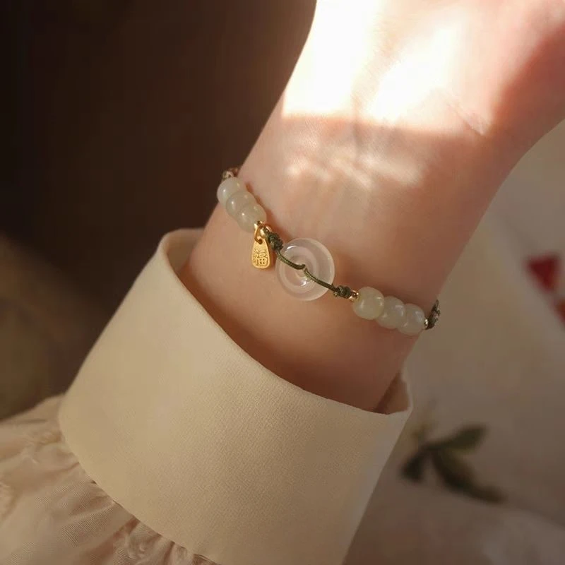 Натуральный нефритовый желеобразный браслет Hetian с пряжкой регулируемый для