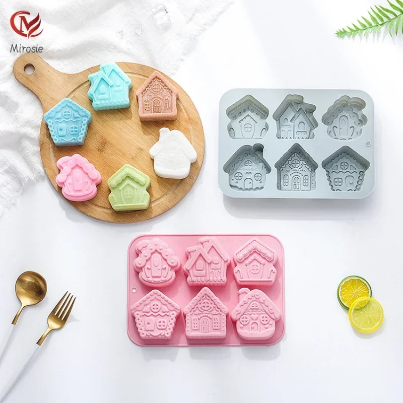 

Mirosie, силиконовая форма для выпечки в виде торта с 6 отверстиями, ручная работа, эпоксидные силиконовые формы