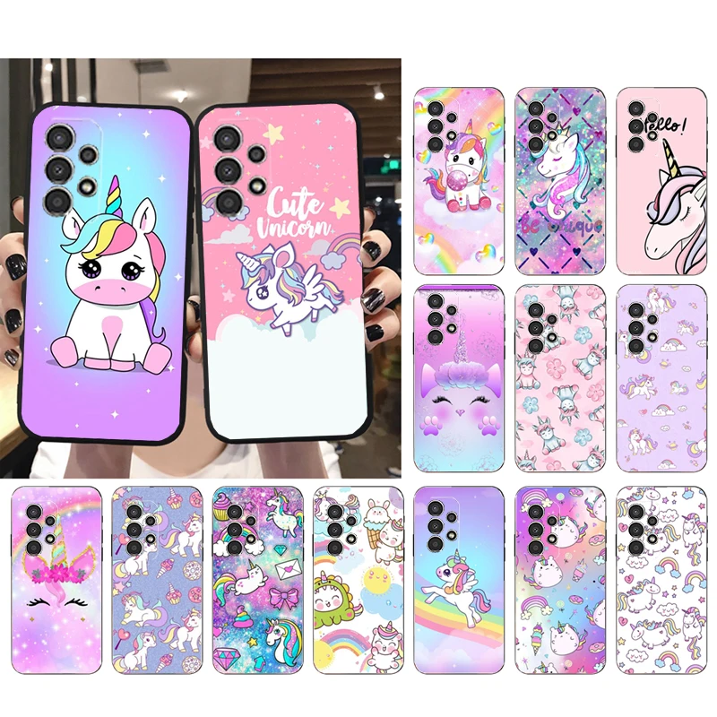 

Cute Unicorn Phone Case for Samsung Galaxy A73 A13 A22 A32 A71 A33 A52 A53 A72 A73 A51 A31 A23 A34 A54 A52 A53S Funda
